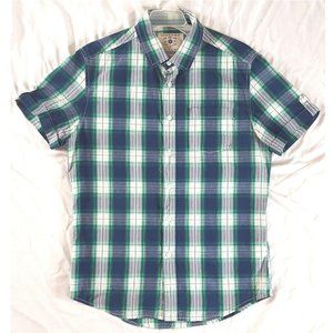 Men's Zara Man Slim Fit Short Sleeve Button Up Shirt Size Medium All Cotton